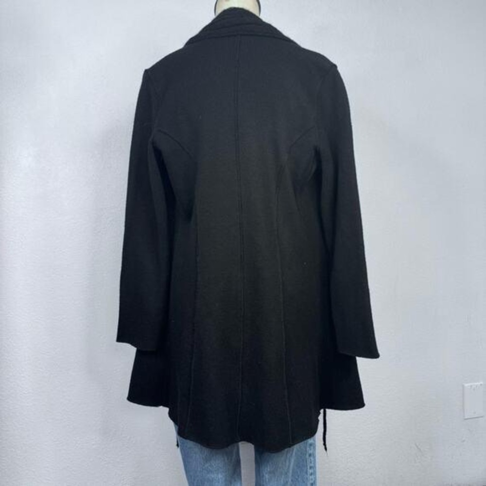 Clorinda‎ Made in Italy Black Merino Wool Mohair Blend Longline Cardigan Sweater - Picture 5 of 10